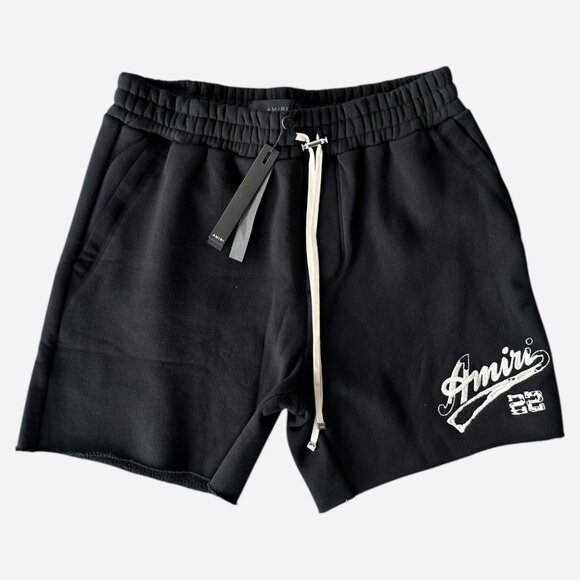 Amiri Black & White 22 Logo Shorts - Picture 1 of 3